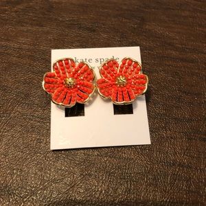 NWT Kate spade flower earrings - coral